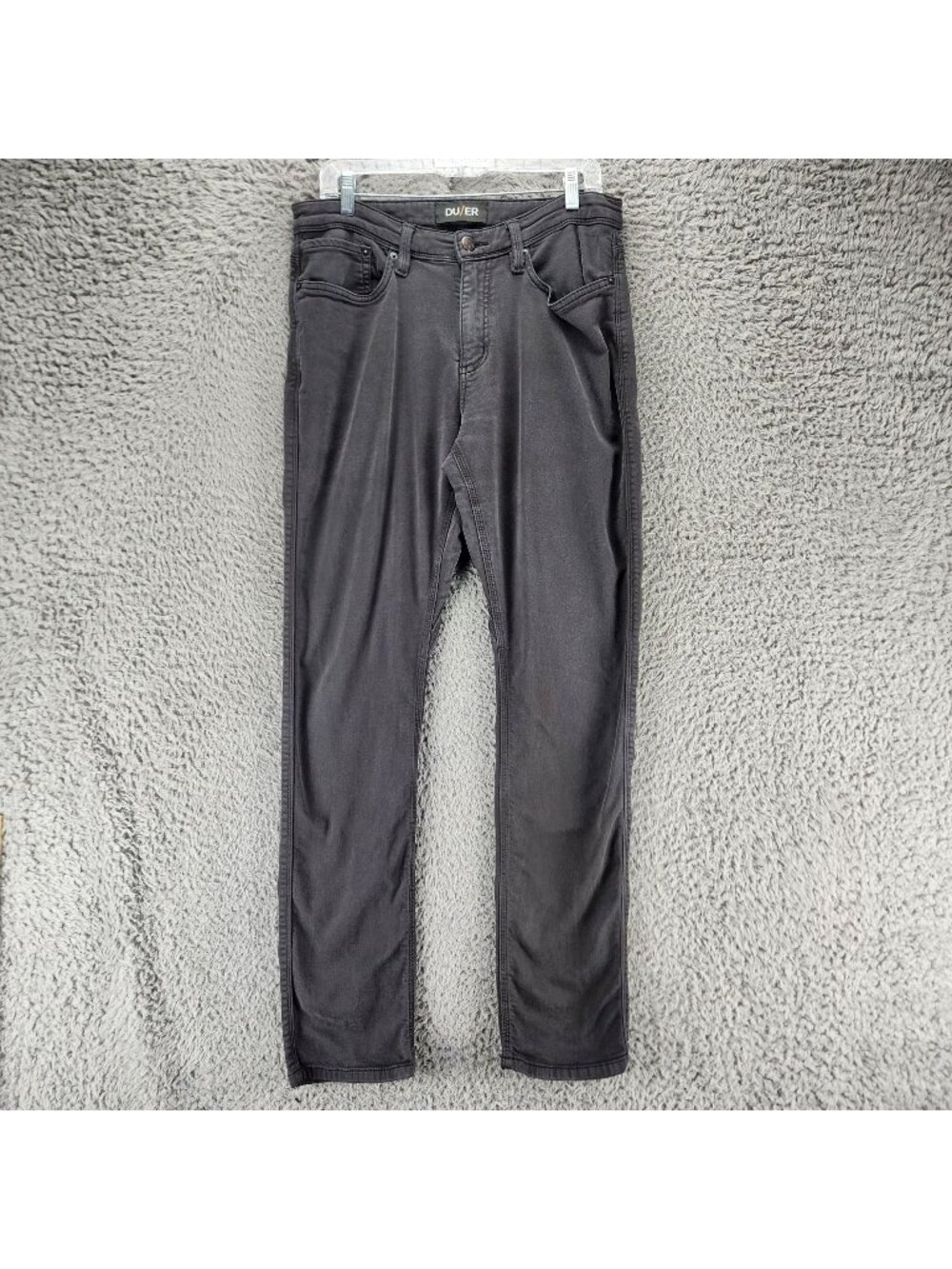 DU/ER Jeans Mens 33x34 Blck Stretch Mid Rise N2X Relaxed Taper *Has fading and w